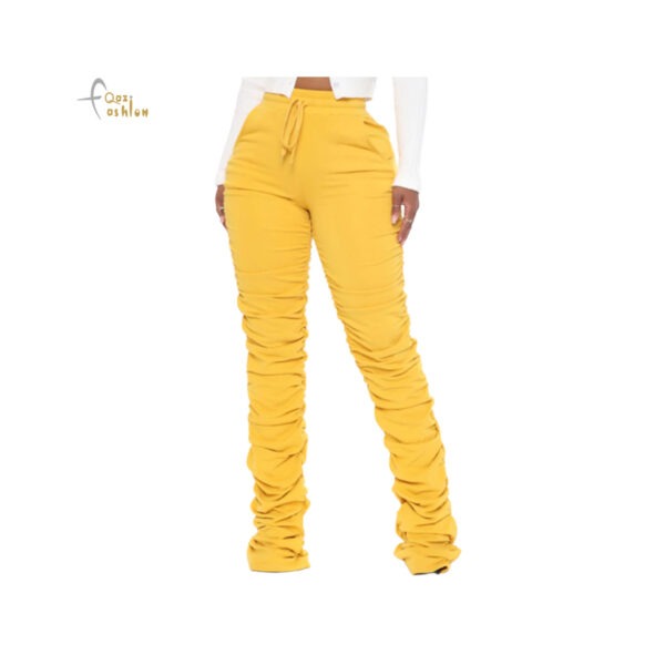 Yellow sales stacked pants