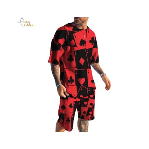 T-Shirts & Shorts Set Polyester QFASWCTSSBL-07